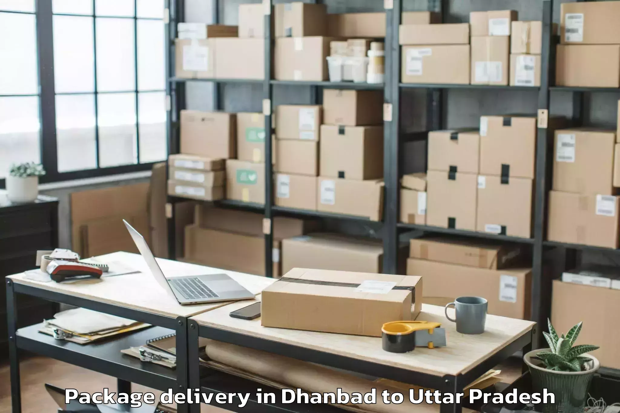 Top Dhanbad to Fatehganj West Package Delivery Available